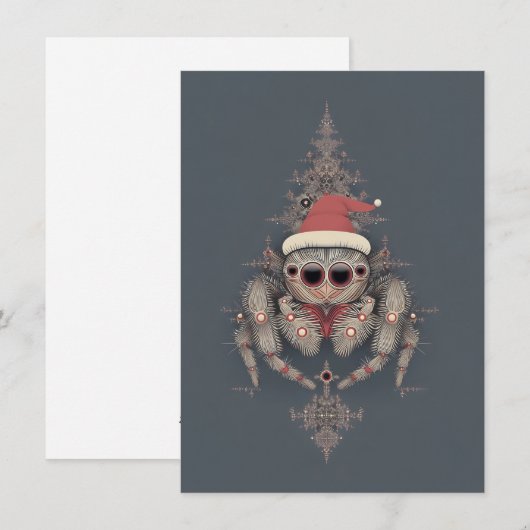 Unique Jumping Spider Christmas Cards シーズンカード (正面/裏面)