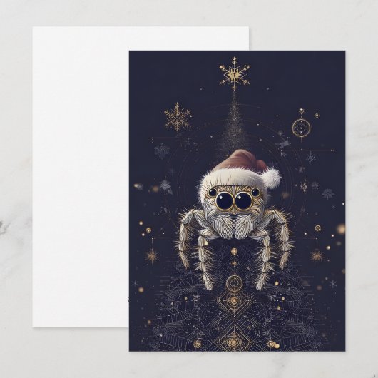 Unique Jumping Spider Christmas Cards シーズンカード (正面/裏面)