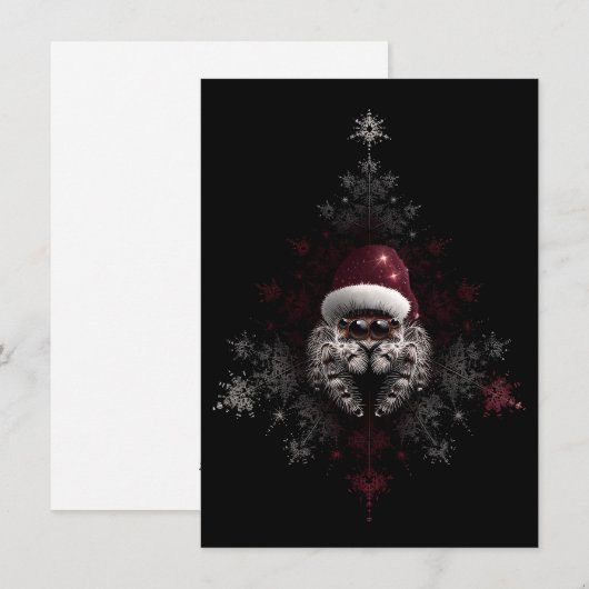 Unique Jumping Spider Christmas Cards シーズンカード (正面/裏面)