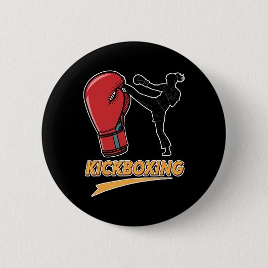 Unique Kickboxing Boxing Glove Design  缶バッジ (正面)