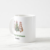 Unique Leopard Christmas Trees Personalized Mug コーヒーマグカップ (正面左)