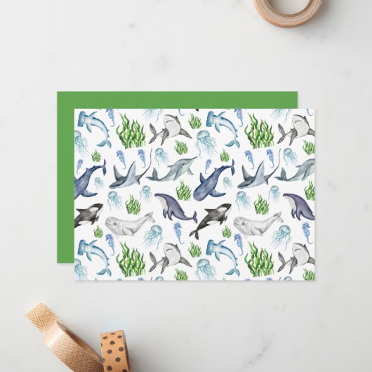 Unique Marine Life Note Card ノートカード (正面/裏面インサイチュ)