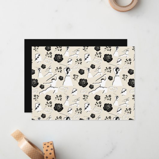 Unique Martial Arts Wedding Note Card ノートカード (正面/裏面インサイチュ)