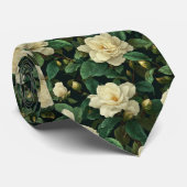 Unique Mens Accessories Gardenias Floral ネクタイ (ロール)