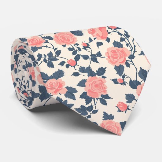 Unique Mens Accessories Rose Floral ネクタイ (ロール)