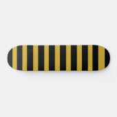 Unique Metallic Gold Black Striped Skateboard スケートボード (横)