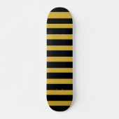Unique Metallic Gold Black Striped Skateboard スケートボード (正面)