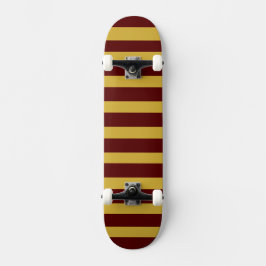 Unique Metallic Gold Maroon Striped Skateboard スケートボード