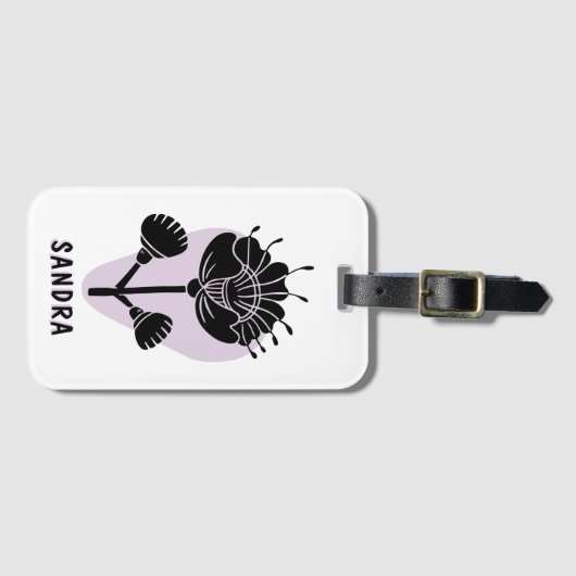 Unique Modern Artistic Personalized Floral  ラゲッジタグ (正面横)