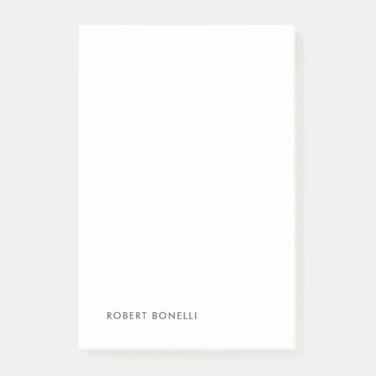 Unique Modern Black White Your Name Minimalist ポストイット (正面)