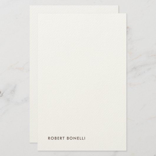 Unique Modern Black White Your Name Minimalist 便箋 (正面/裏面)