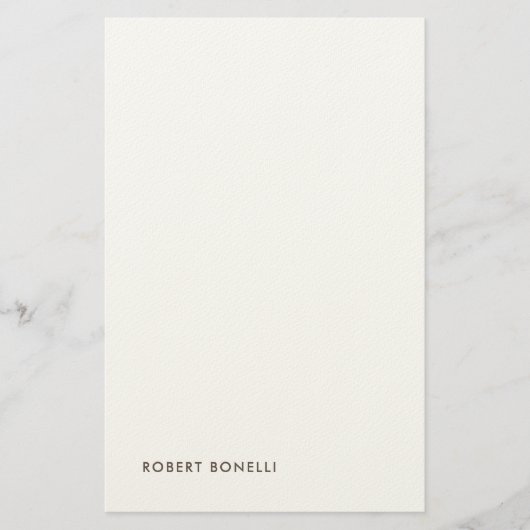 Unique Modern Black White Your Name Minimalist 便箋 (正面)