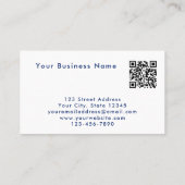 Unique Modern Blue Photo QR Code Tech Professional 名刺 (裏面)