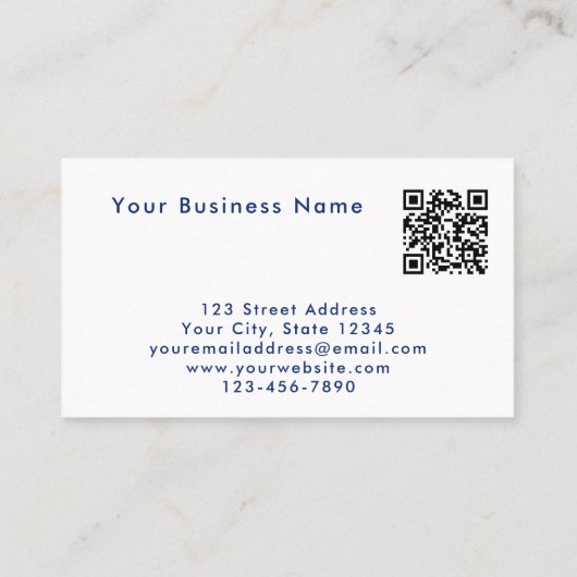 Unique Modern Blue Photo QR Code Tech Professional 名刺 (裏面)