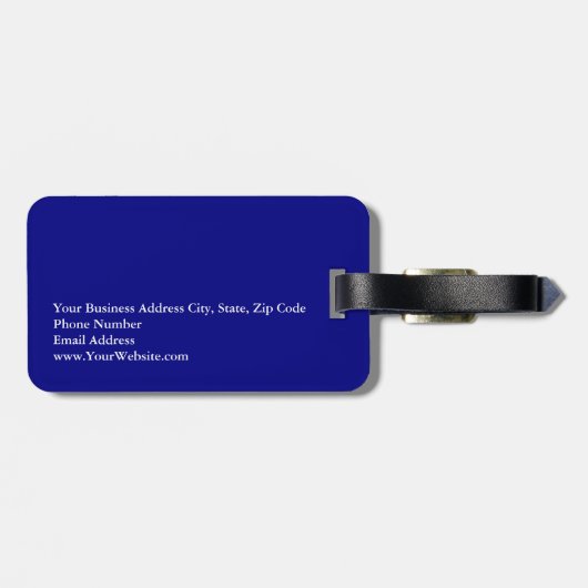 Unique Modern Navy Blue ラゲッジタグ (裏面横)