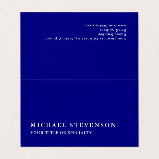 Unique Modern Navy Blue Minimalist Plain 名刺 (外部フラット)