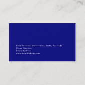 Unique Modern Navy Blue Minimalist Plain 名刺 (裏面)