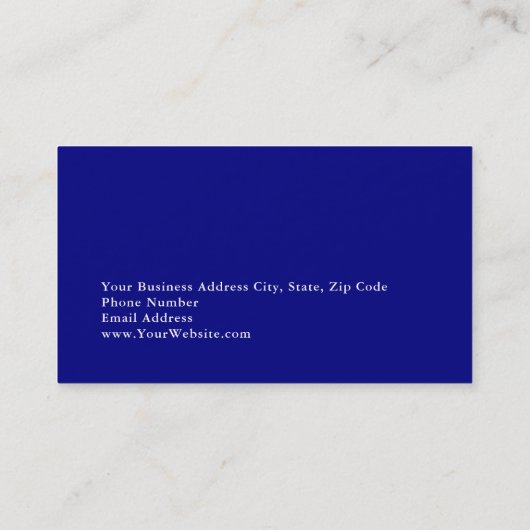 Unique Modern Navy Blue Minimalist Plain 名刺 (裏面)