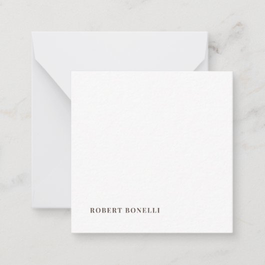 Unique Modern Plain Your Name Minimalist ノートカード (正面)