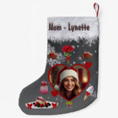 Unique Mom Loves Sweets Roses and Perfume Photo スモールクリスマスストッキング (裏面)