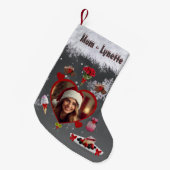 Unique Mom Loves Sweets Roses and Perfume Photo スモールクリスマスストッキング (正面 (吊り時))