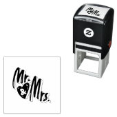 Unique Mr and Mrs Marriage Keepsake セルフインキングスタンプ (インサイチュ)