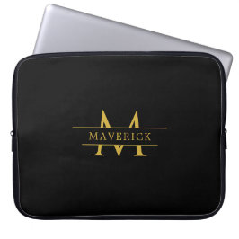 Unique Name Laptop Cover Featuring Modern Monogram ラップトップスリーブ