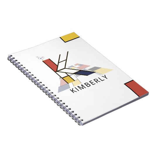 Unique Neoplasticism Style Monogram. Letter K ノートブック (右側)
