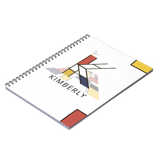 Unique Neoplasticism Style Monogram. Letter K ノートブック (左側)