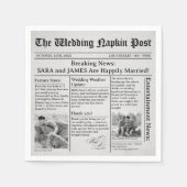 Unique Newspaper Fun Facts Photos Wedding Napkins スタンダードカクテルナプキン (正面)