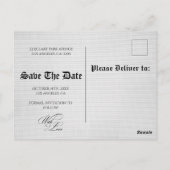 Unique Newspaper Funny Kids Save the Date Wedding  ポストカード (裏面)