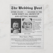 Unique Newspaper Funny Kids Save the Date Wedding  ポストカード (正面)