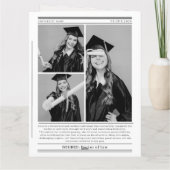 Unique Newspaper Graduation 4 Photo Collage 2026  カード (裏面)