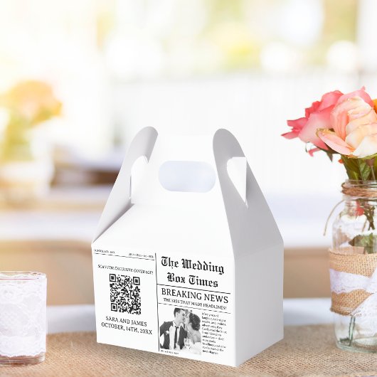 Unique Newspaper  Photo Wedding Favor Box フェイバーボックス