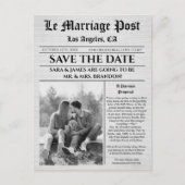 Unique  Newspaper wedding Announcement Postcard 案内ポストカード (正面)