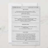 Unique Newspaper Wedding Invitation Details Photo 招待状 (裏面)