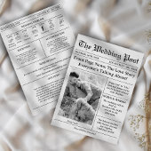 Unique Newspaper Wedding Timeline 招待状