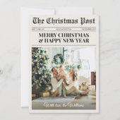 Unique Newspaper What A Year Photo Christmas シーズンカード (正面)