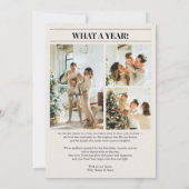 Unique Newspaper What A Year Photo Christmas シーズンカード (裏面)