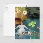 Unique Ophelia Mixed Media Collage ポストカード (正面/裏面)