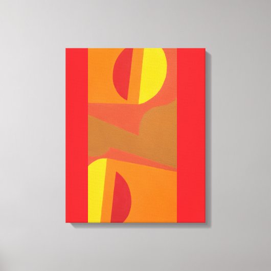 Unique Orange Abstract Pattern Art Print キャンバスプリント (正面)