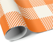 Unique Orange & Cream Peek-A-Boo Buffalo Plaid ラッピングペーパー (ロールコーナー)