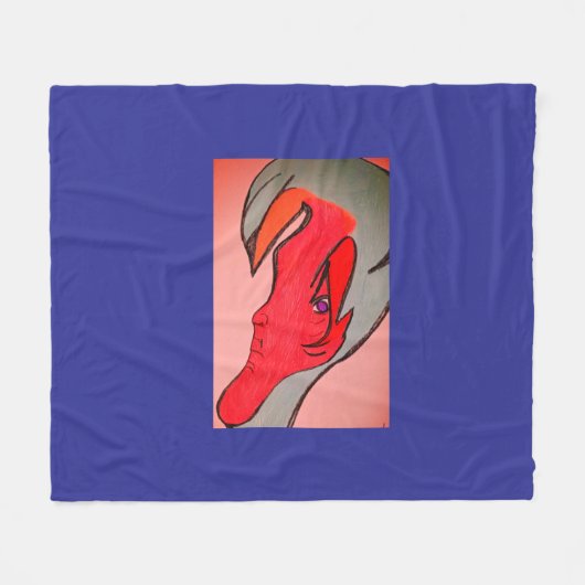 Unique Original Character Art  フリースブランケット (正面(横))