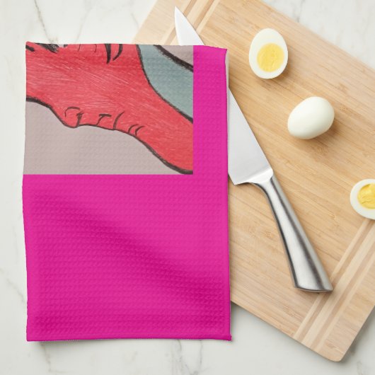 Unique Original Character Art Kitchen Towel キッチンタオル (四つ折り)