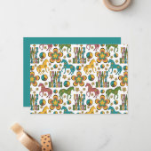 Unique Peace Love Horses Note Card ノートカード (正面/裏面インサイチュ)