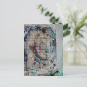 Unique person mixed media Collage pink star ポストカード (スタンド正面)