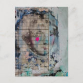 Unique person mixed media Collage pink star ポストカード (正面)