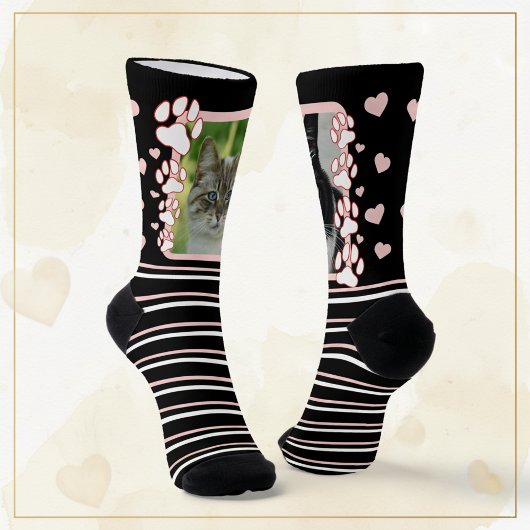 Unique Personalized Pet Photo Crew Socks ソックス