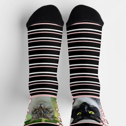 Unique Personalized Pet Photo Crew Socks ソックス (上部)