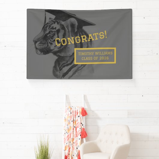 Unique Personalized Tiger Graduation Banner 横断幕 (インサイチュ)